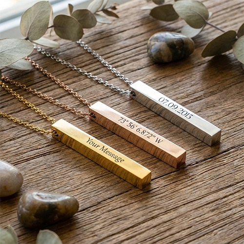 Custom 4D Bar Necklace