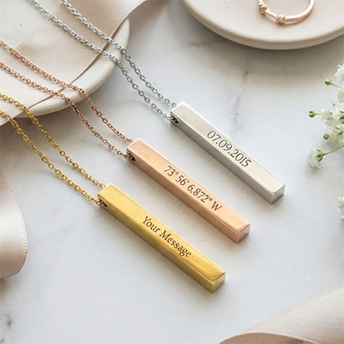 Custom 4D Bar Necklace