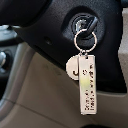 Personalized Drive Safe Keychain