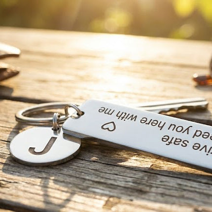 Personalized Drive Safe Keychain