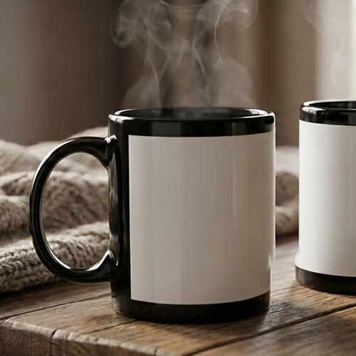 Black Sublimation Patch Mug