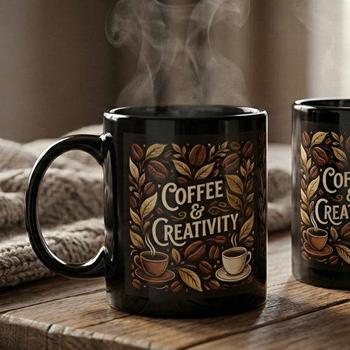 Black Sublimation Patch Mug